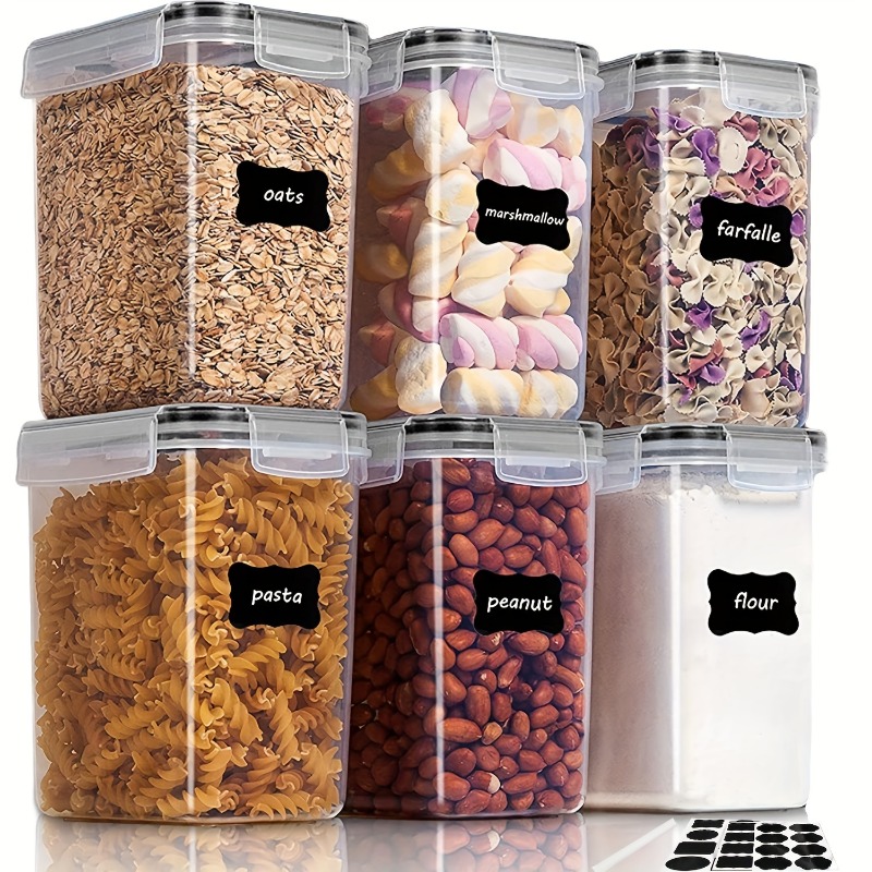 Kitchen Baking Pantry - 6Pcs Airtight Food Storage Containers Kitchen
