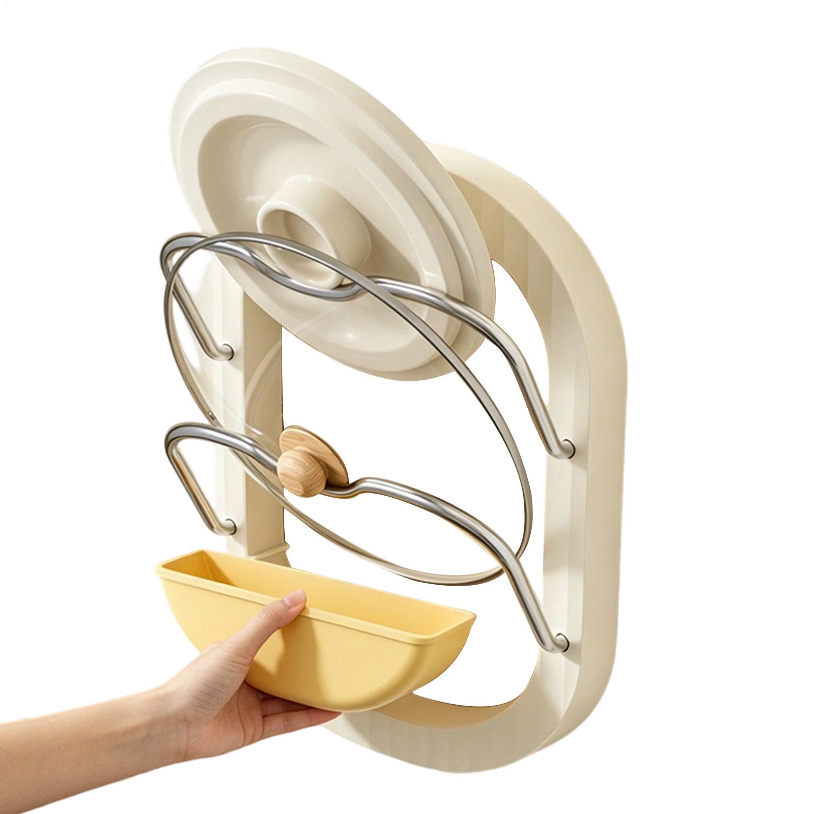 Kitchen Baking Pantry - Pot Lid Rack 2-Tier Wall Mounted