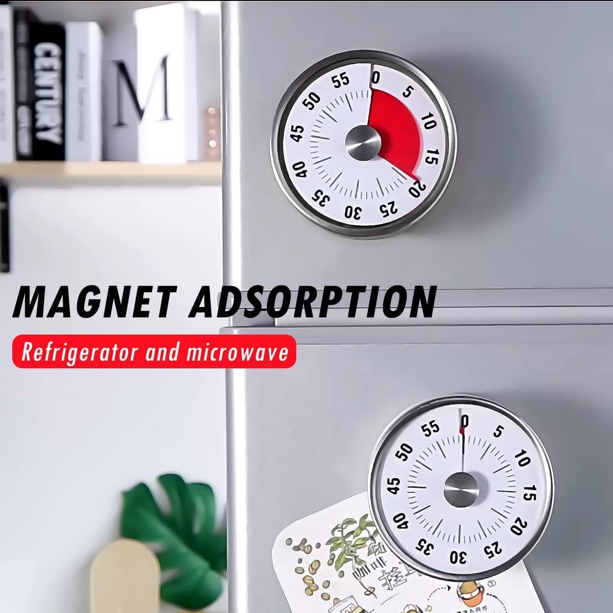 Kitchen Baking Timer - Countdown Reminder Magnetic Mechanical Visual Timers