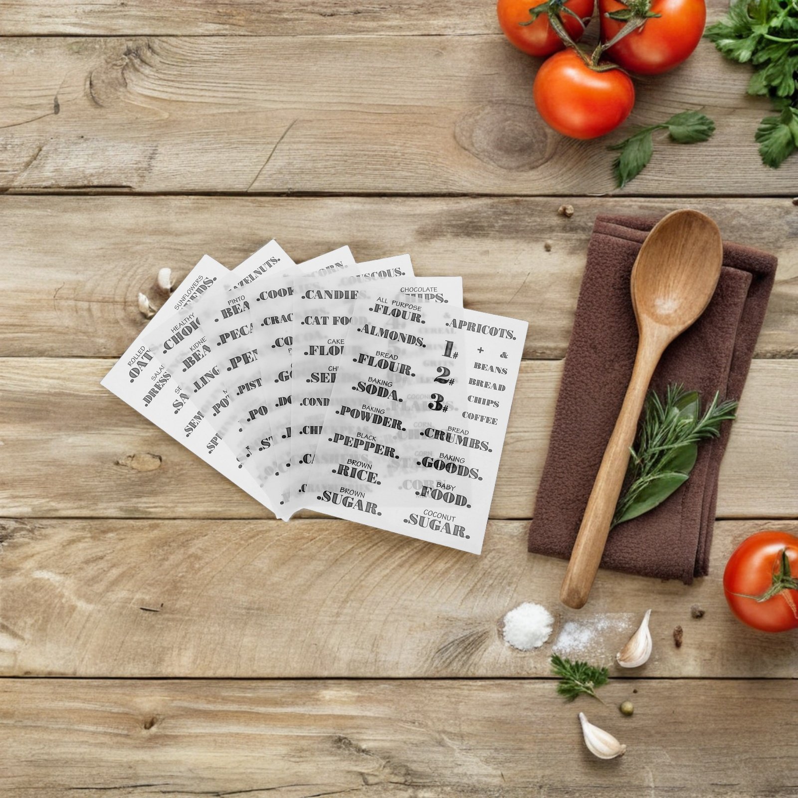 Kitchen Baking Pantry - 6Sheets Clear Waterproof Food Labels Kitchen