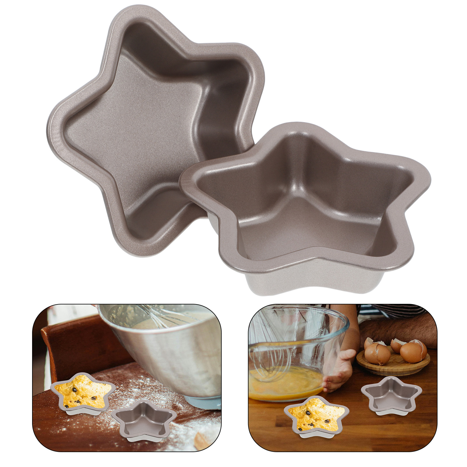 Baking Kitchen At Home - 2Pcs Star Shaped Carbon Steel Nonstick