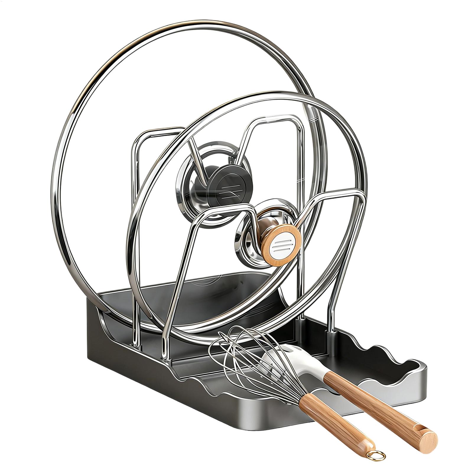 Kitchen Baking Pantry - Pot Lid Rack Vertical Spoon Storage