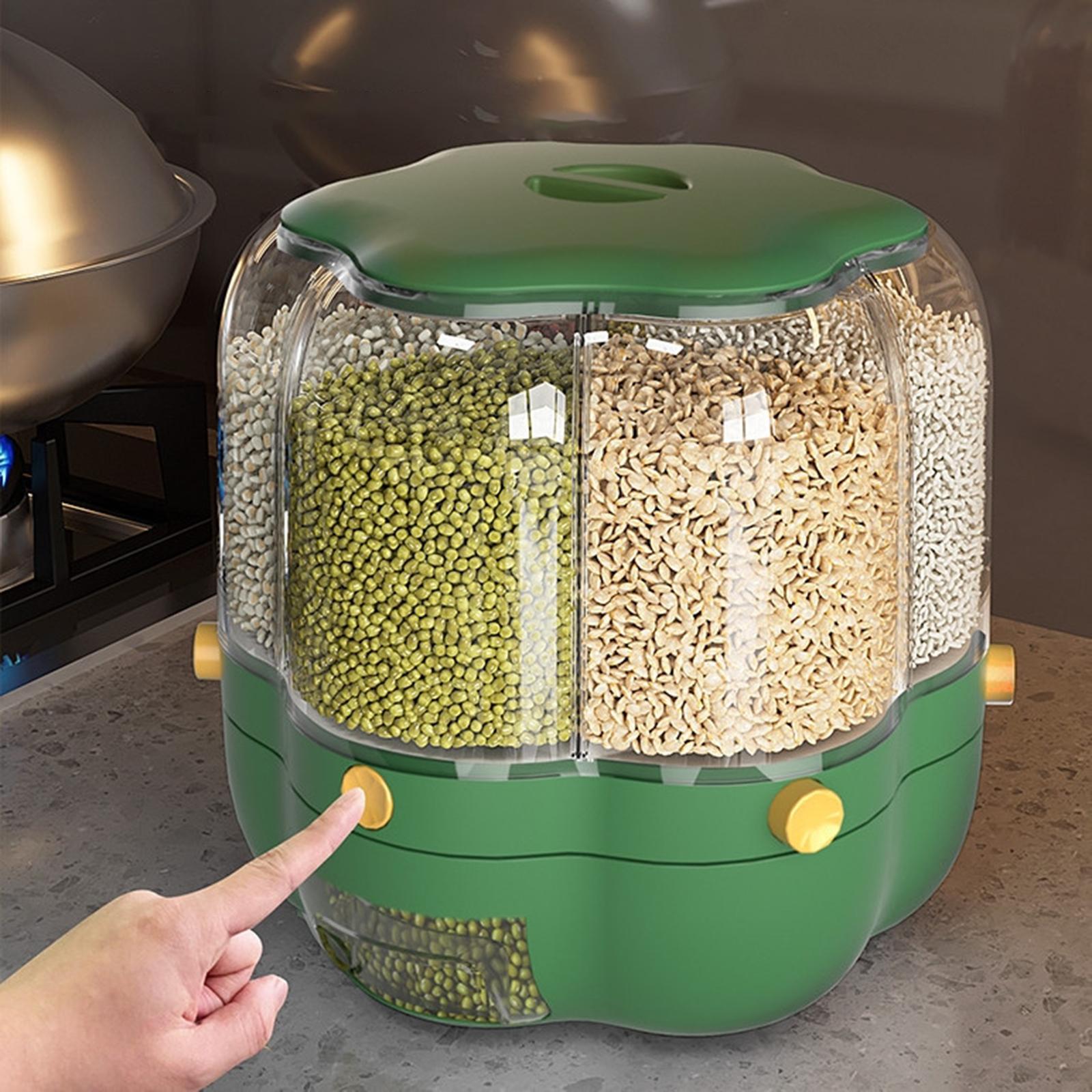 Rotating Cereal Dispenser Rice - đánh giá và giá Kitchen Baking Pantry