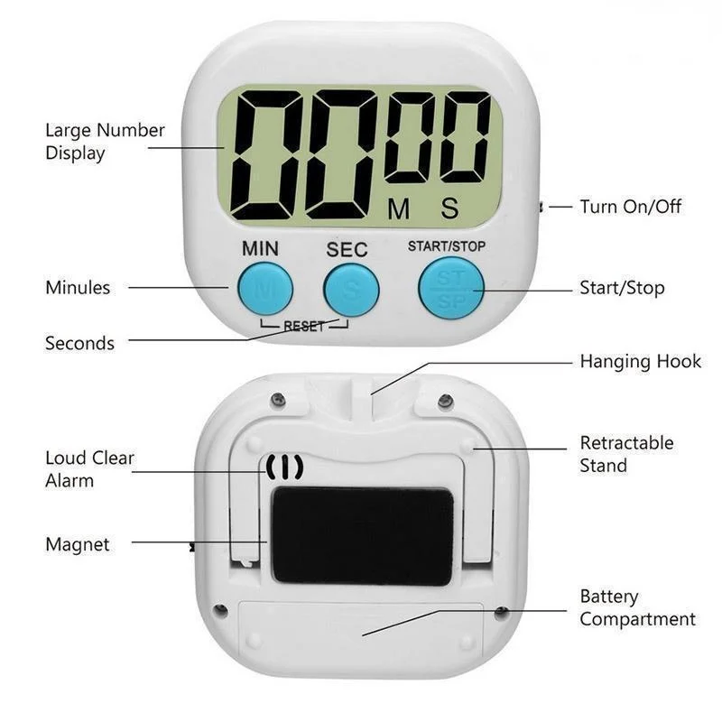 Mini Digital Kitchen Timer Big - đánh giá và giá Kitchen Baking Timer