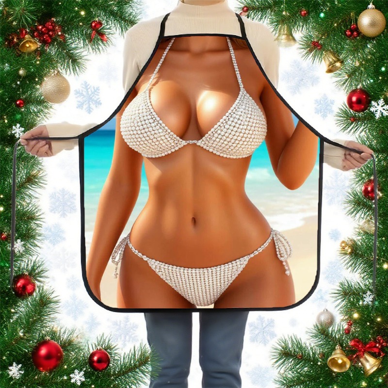1pc Bikini Print Apron - Styli - đánh giá và giá Baking Kitchen At Home