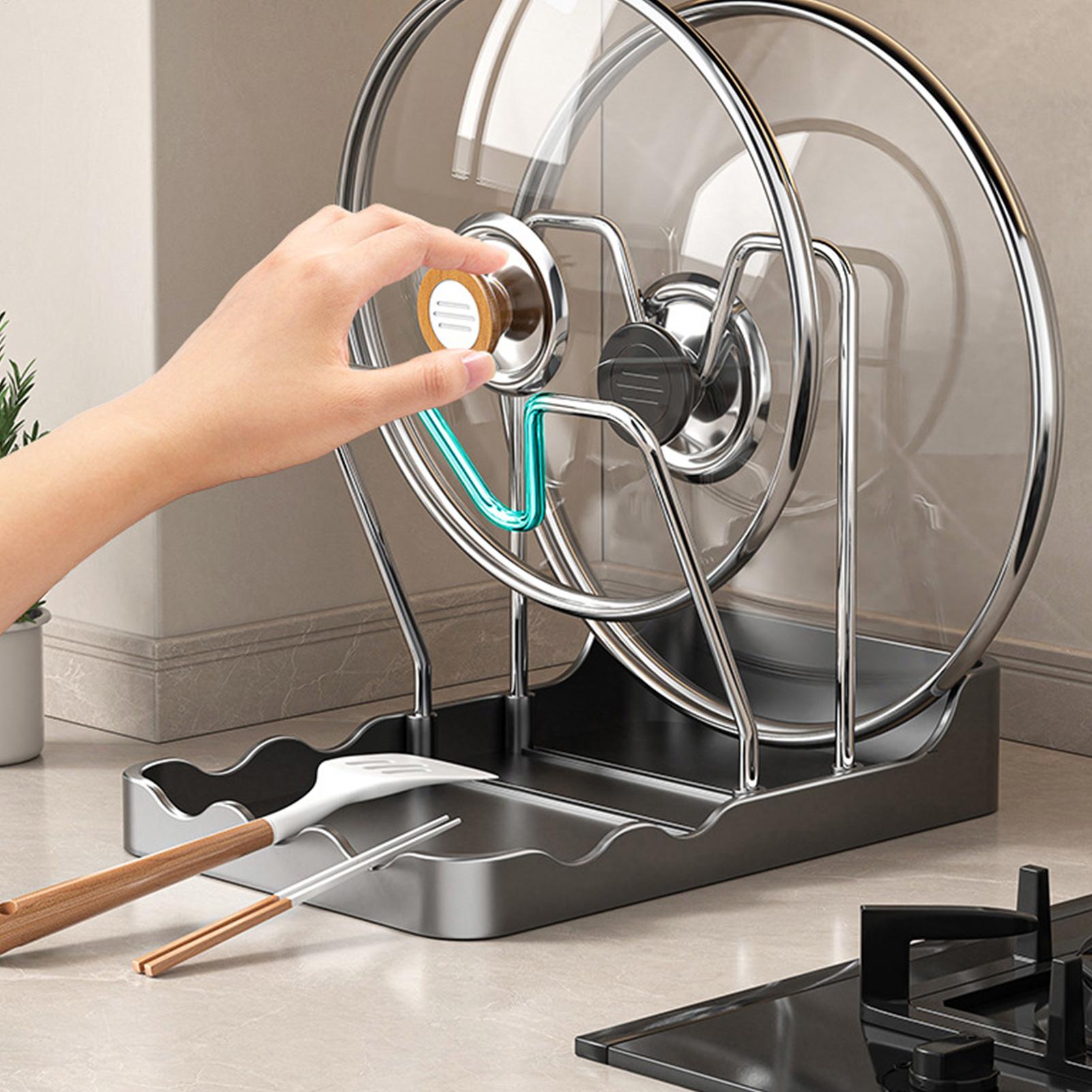 Pot Lid Rack Vertical Spoon Dr - đánh giá và giá Kitchen Baking Pantry