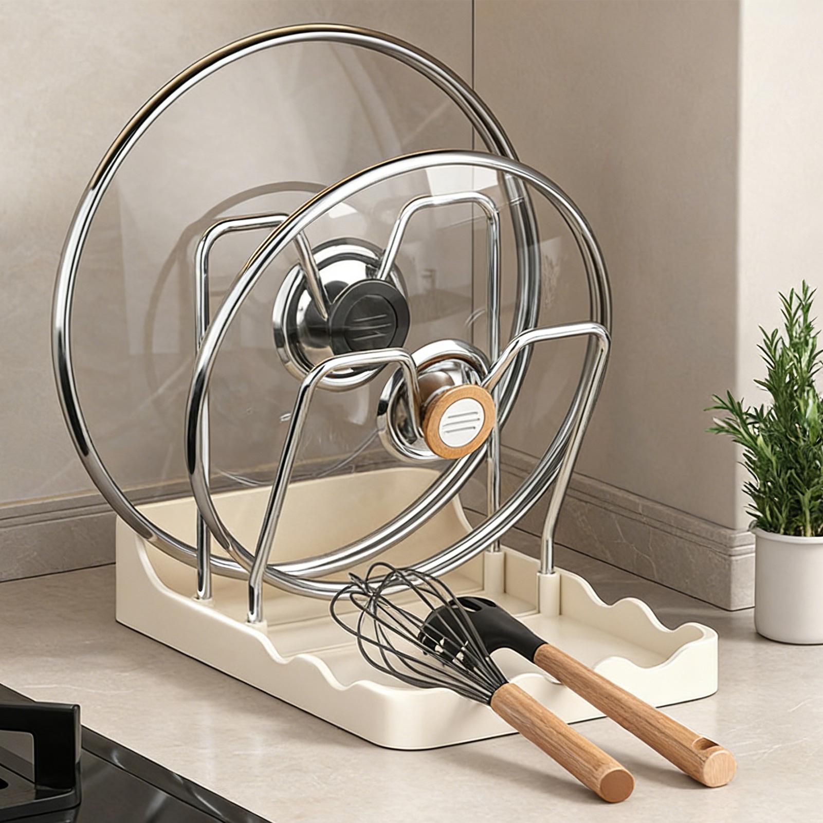 Pot Lid Rack Vertical Spoon St - đánh giá và giá Kitchen Baking Pantry