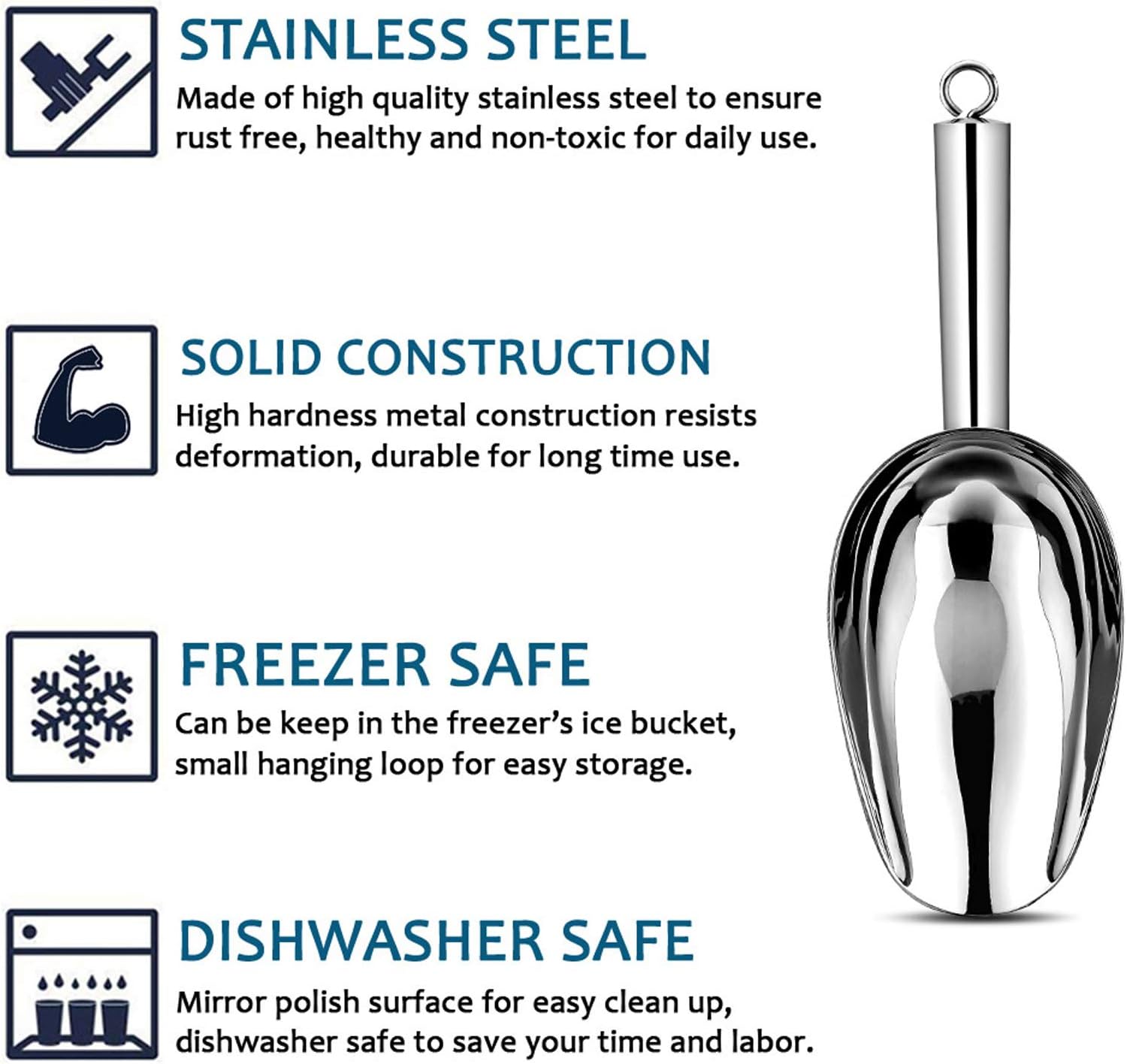 Stainless Steel Ice Scoop Set  - đánh giá và giá Kitchen Baking Pantry